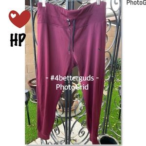 Puma Active Jogger Fitted Deep Red Zinfandel Burgundy Color Adjustable Waist XL